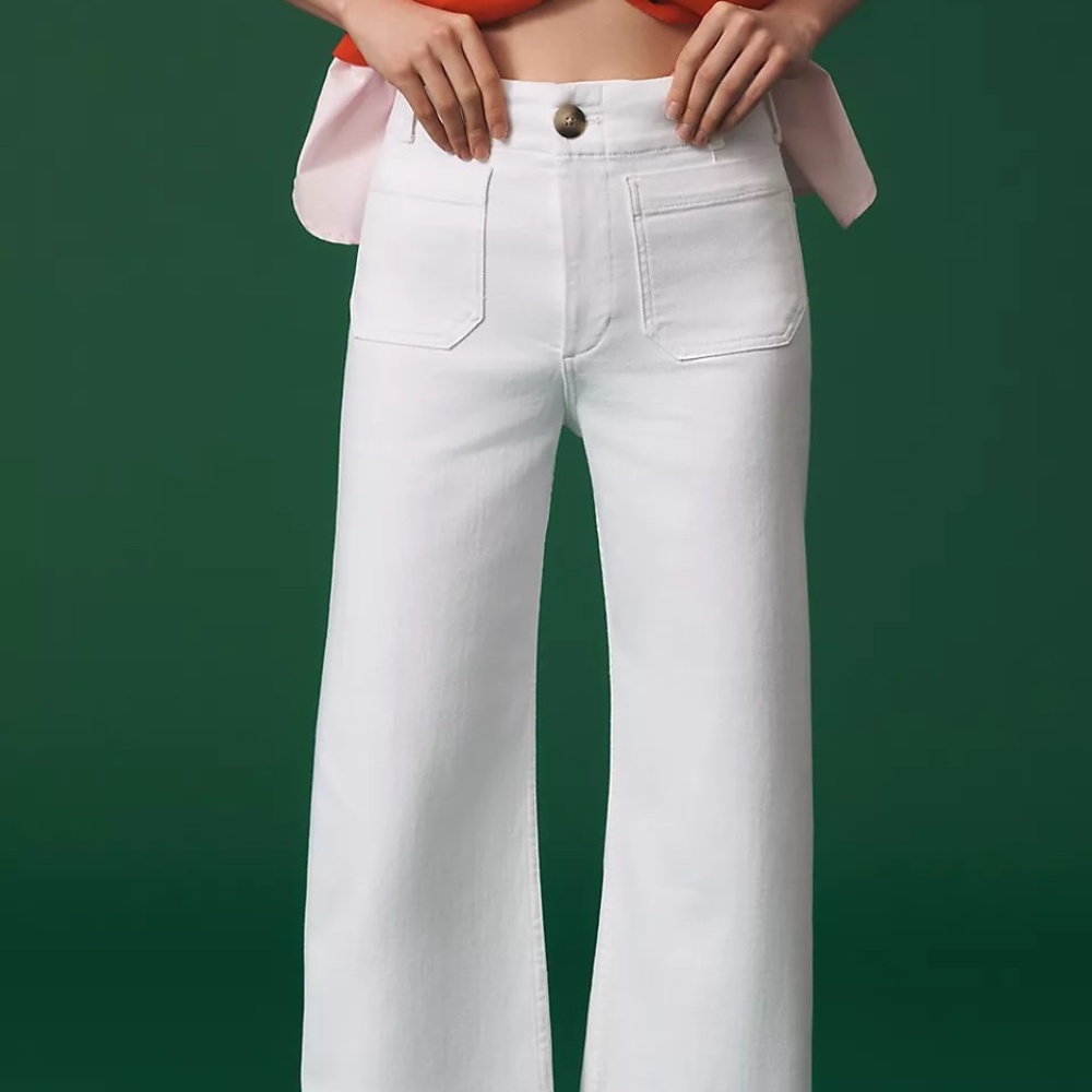 Maeve - The Colette High Rise Cropped Jeans - White - Size 25P